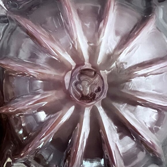 Vtg Unique art glass dish Levay Levi Hand Formed Carnival Glass Pressed Logo - Picture 5 of 8